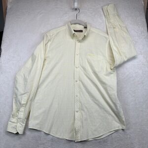 Ben Sherman Men's Gingham Check Shirt XL Yellow Long Sleeve Button Down Preppy